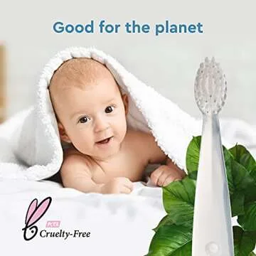 RADIUS Children's Toothbrush Pure Brush Ultra Soft BPA Free ADA Accepted Designed for Delicate Teeth for Kids 6 Months and Up - Clear - Pack of 1