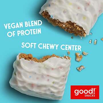 good! Snacks Vegan Birthday Cake Protein Bar | Gluten-Free, Plant Based, Low Sugar, Kosher, Soy Free, Non GMO | 15g Protein (12 Bars)…