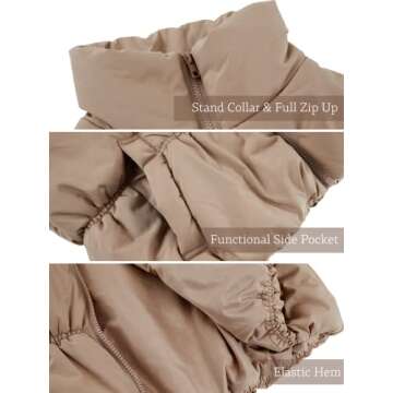 SySea Women's Crop Puffer Vest Winter Zip Up Lightweight Sleeveless Warm Outerwear Padded Coat