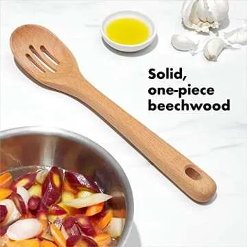 Explore OXO Good Grips Large Wooden Slotted Spoon for Superior Cooking