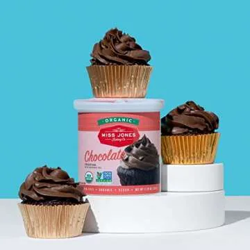 Miss Jones Baking Organic Buttercream Frosting, Perfect for Icing and Decorating, Vegan-Friendly: Rich Fudge Chocolate (Pack of 3)