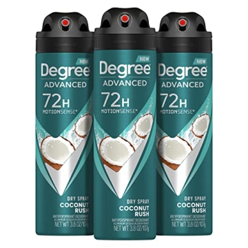 Degree Men Advanced Antiperspirant Deodorant Dry Spray Coconut Rush - 72-Hour Protection