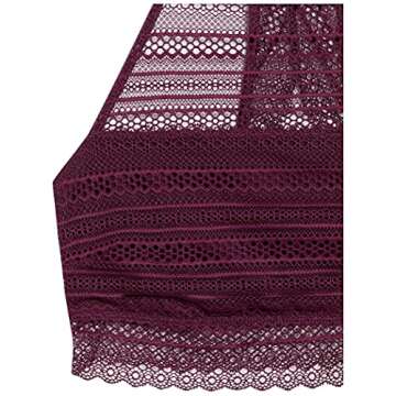 Mae Standard Women's HI-Neck Lace Bralette - Potent Purple