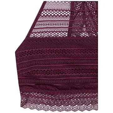 Mae Standard Women's HI-Neck Lace Bralette - Potent Purple