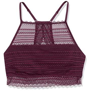 Mae Standard Women's HI-Neck Lace Bralette - Potent Purple