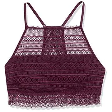 Mae Standard Women's HI-Neck Lace Bralette - Potent Purple