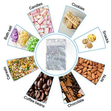 Reusable Mylar Bags 100 PCS - Smell Proof Ziplock Storage