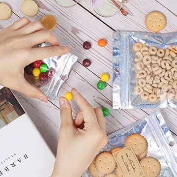 Reusable Mylar Bags 100 PCS - Smell Proof Ziplock Storage