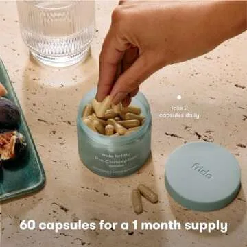 Frida Fertility Pre-Conception Fertility Supplement for Women | Daily Vitamins & Minerals, Folic Acid, Inositol, CoQ10, Support Egg Function, Regular Menstrual Cycle | 60 Capsules, 30 Day Supply