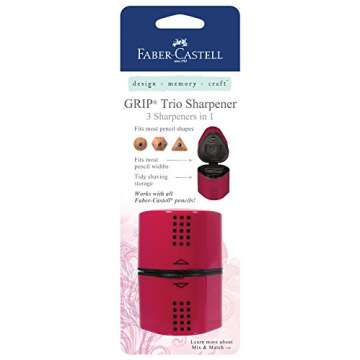 Faber-Castell Grip Trio Pencil Sharpener - Rose Shadows (Packaging May Vary)