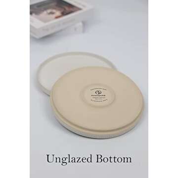 famiware Dinner Plates for 6, 10 inches Plate Set, Scratch Resistant, Stoneware Dinnerware, Kitchen Modern Rustic Serving Dishes, White Matte