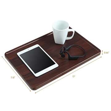 SunnyPoint Bedside Shelf, Office Divider Shelf; Clamp on Shelf for Bunk Bed, Lofts & Bed Frame. (L -17" X 11.6" X 2.3", Dark Oak)