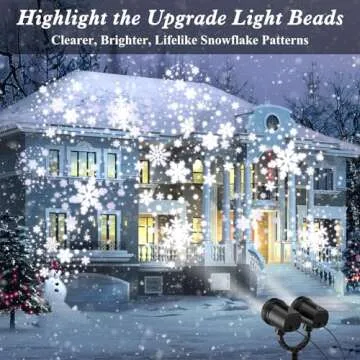 SATXTREM 2024 Upgraded Dual-Head Christmas Snowflake Projector Light Outdoor,IP65 Waterproof Christmas LED Projector Light Outside,180° Rotation Projector for Indoor,Patio Wall Window Decorations