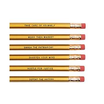 Get Bullish Smash the Patriarchy/Hustle for Justice Feminist Pencil Set in Gold