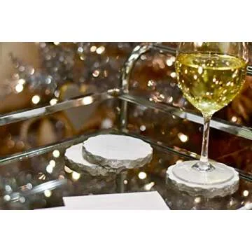 Mud Pie Foiled Marble Coaster Set for Elegant Decor