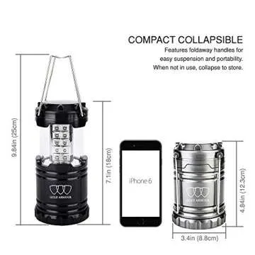 Gold Armour LED Camping Lanterns - 4 Pack with Batteries