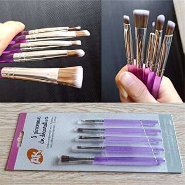 AK ART KITCHENWARE Sugar Cookie Brushes Set Gum Paste Flower Tools Fondant Cake Decorating Supplies ...