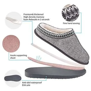 Women's Tasman Slippers - Cozy & Stylish House Shoes with Memory Foam Lining