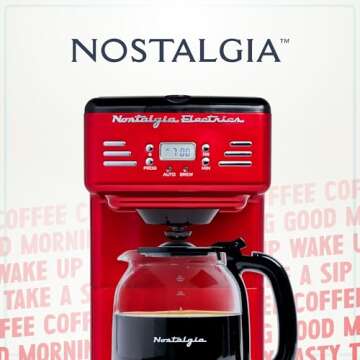 Stylish Nostalgia Retro 12-Cup Coffee Maker with Features