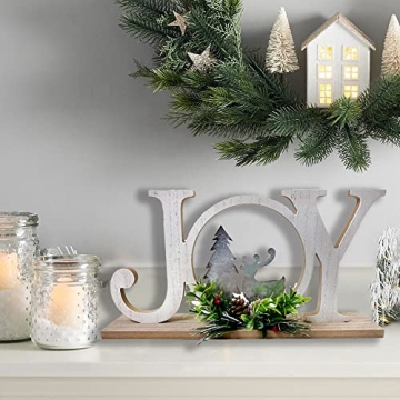 Eternhome Rustic Christmas Decoration Joy Sign for Home