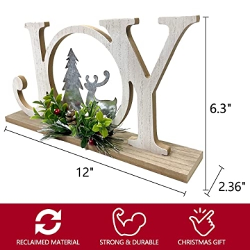 Eternhome Rustic Christmas Decoration Joy Sign for Home