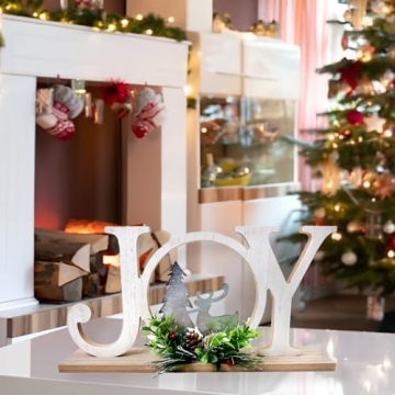 Eternhome Rustic Christmas Decoration Joy Sign for Home