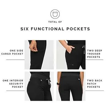 FIGS Zamora Jogger Style Scrub Pants for Women - Black, M
