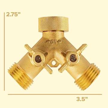 INNAV8 Garden Hose Splitter 2 Way Heavy Duty - SOLID BRASS Hose Splitter Features Easy to Open Valve...