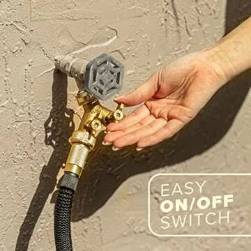 INNAV8 Garden Hose Splitter 2 Way Heavy Duty - SOLID BRASS Hose Splitter Features Easy to Open Valves - Garden Hose Y Splitter for Outdoor Faucet - Hose Bib Water Hose Splitter 2 Way Heavy Duty