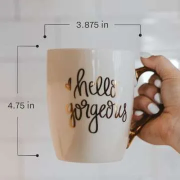 Cute Coffee Mug with Golden Handle for Women - Sweet Water Decor