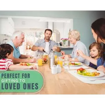 Vintage Mason Jar Salt & Pepper Shakers by Comfify - Adorable Decorative Mason Jar Décor for Vintage, Rustic, Shabby Chic Kitchens - Sturdy Ceramic in White - 3.5 oz. Cap.