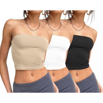 Trendy Queen Womens 3 Pack Tube Tops - Summer Essentials 2025
