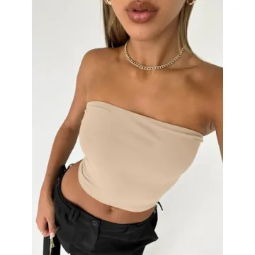 Trendy Queen Womens Tube Tops Summer Outfits 2025