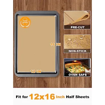 SMARTAKE 200 Pcs Precut Parchment Baking Sheets 12x16 Inches