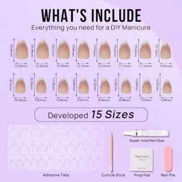 BTArtbox Press On Nails Almond - Winter Cat Eye Press On Nails Medium, French Tip Soft Gel Nails for Valentines Day Gift, Fake Nail Extensions In 15 Sizes - 30 Fake Nails Kit