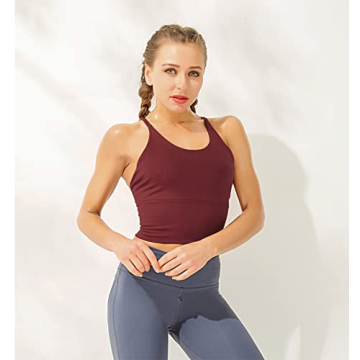 Stylish Redqenting Longline Sports Bra with Supportive Padding
