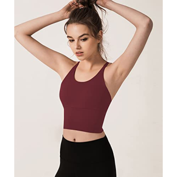 Stylish Redqenting Longline Sports Bra with Supportive Padding