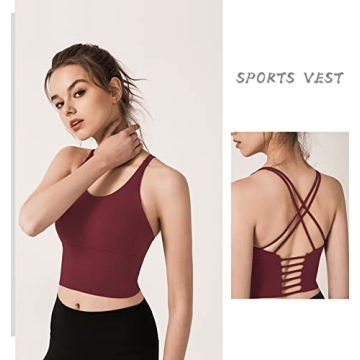 Stylish Redqenting Longline Sports Bra with Supportive Padding