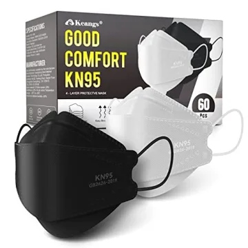 Keangs KN95 Face Masks 60 Pack: Breathable & Protective for Adults & Teens