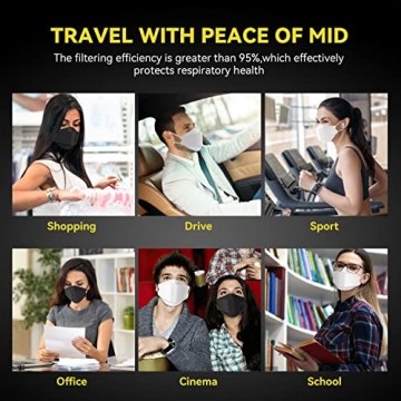 KN95 Face Masks 60 Pack - Breathable & Stylish Protection