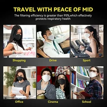KN95 Face Masks 60 Pack - Breathable & Stylish Protection