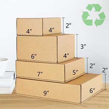 Eupako 6x4x3 Shipping Boxes - Perfect for Small Business