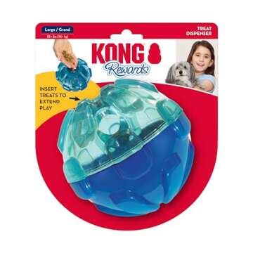 KONG - Rewards Ball - Ultra Durable Interactive Treat Dispensing Dog Toy - for Large Dogs