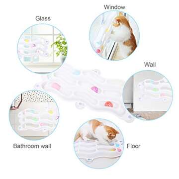 FengXing Cat Toys - Cat Track Toy Ball and Bell with 3 Layers, Cat Toys Interaction Play Attracts Fun and Exercise for Kittens, Sucker Cat Toy Saves Space.