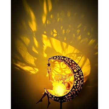 Vuees Fairy Moon Solar Garden Light - Unique Outdoor Decor