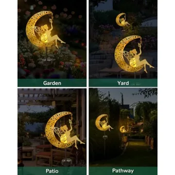 Vuees Fairy Moon Solar Garden Light - Unique Outdoor Decor