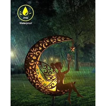 Vuees Fairy Moon Solar Garden Light - Unique Outdoor Decor