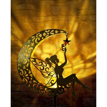 Vuees Fairy Moon Solar Garden Light - Unique Outdoor Decor