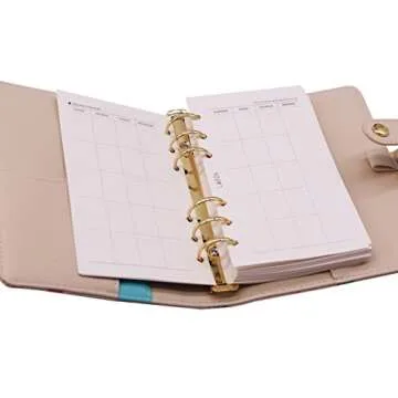 LABON'S A6 Loose Leaf Paper for Ring Binder 6 Hole 120 Sheets 2020 2021 2022 Calendar/Monthly Weekly Daily Schedule/Telephone & Address/Ruled Dotted Grid Free Note Premium Thick Refillable Planner