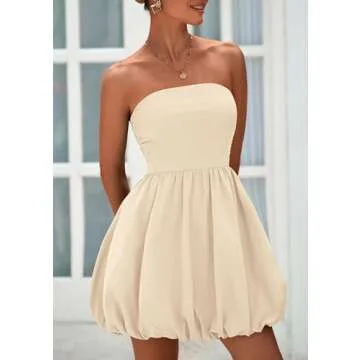 Summer Trendy Smocked A Line Tube Top Sundress for Women